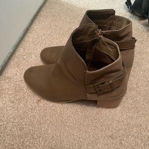 Brown heeled booties size 11